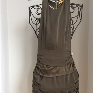 Olive Green backless cocktail dress